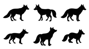 Fox Silhouette Wild Animal Icon set on white background vector