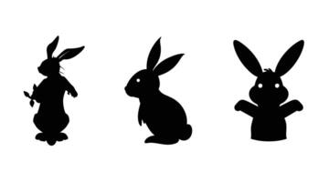Rabbit Bunny Silhouette Cute Easter Hare Icon Design vector