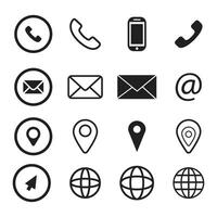 Phone, Call, Email, location, web icon vector