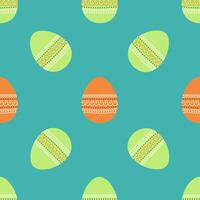 Seamless pattern with Easter colorful ornamental eggs vector
