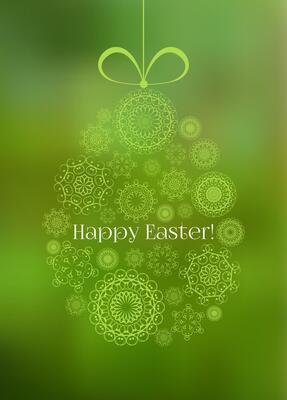Easter greeting card with decorative vintage Easter egg