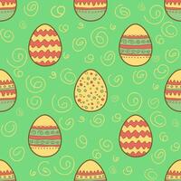 Seamless pattern with Easter painted eggs vector