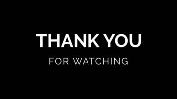 Thanks for watching Text typography animation with black background video