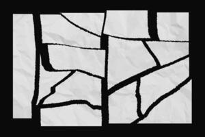 Torn and folded sheet of white paper. Shredded document. Puzzle. Realistic illustration. Design mockup vector