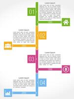 Timeline template, puzzle design vector