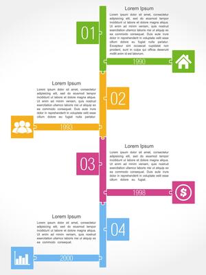 Timeline template, puzzle design
