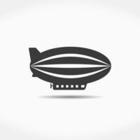 Airship with shadow simple icon vector