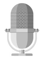 Flat microphone on white background vector