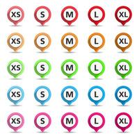 Collection of simple size tags, vectpr eps10 illustration vector
