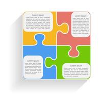 Square made of puzzle pieces with place for text vector