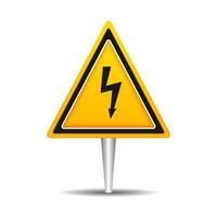 High voltage triangle sign vector