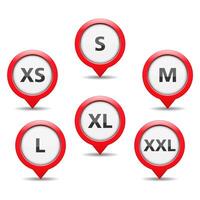 Red size tags vector