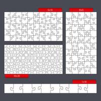 Puzzle templates set vector
