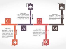 Infographics timeline design template, puzzle style vector