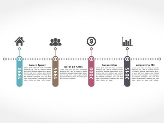 Horiztonal timeline design template