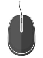 Black computer mouse, flat design vector