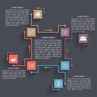 Diagram template with elements, dark background vector