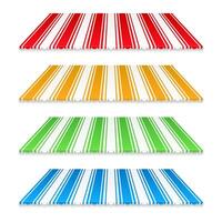 Set of colored awnings on white background vector
