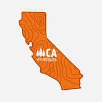 California Map with Wood is Good Text Perfect for Print, Apparel, etc vector
