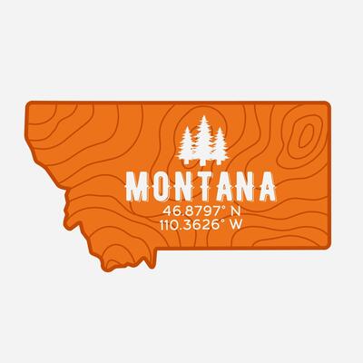 Montana Wood Texture With State Coordinate Perfect for Print, Apparel, etc