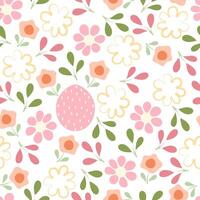Cute seamless template for a happy Easter holiday. Illustration, endlessly repeating pattern. vector