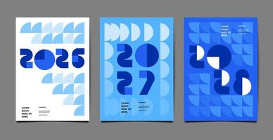 template layout design ,2025, 2026, 2027, 2028 typography, geometry shape ,flat desi vector