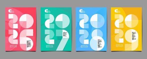 template layout design ,2025, 2026, 2027, 2028 typography, geometryshape ,flat desi vector