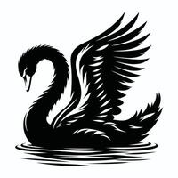 Swan with Raised Wing vector