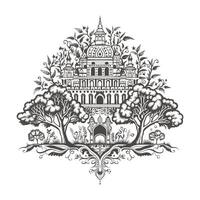 Fantasy Kingdom with Tree Elements vector