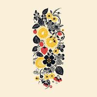 Abstract Botanical Art Motif vector