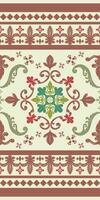 Elaborate Classy Traditional Victorian Era Pattern Design with Hand Drawn Scroll Ornament Luxurious Mocha Mousse Element on Pale Green Background Elegance Seamless Border Pattern Silk Lace Embroidery vector
