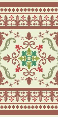 Elaborate Classy Traditional Victorian Era Pattern Design with Hand Drawn Scroll Ornament Luxurious Mocha Mousse Element on Pale Green Background Elegance Seamless Border Pattern Silk Lace Embroidery