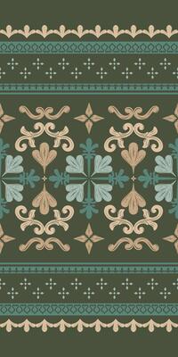 making it perfect for high-end upholstery, drapery or fashion applications. Luxury Rich Border with Leaves and Florals Pattern. Seamless Stripe decoration Scroll Ornament. Detailed Exquisitely