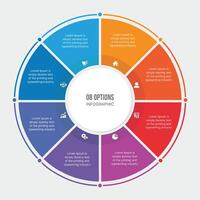 Circle Infographic Design With 8 Steps Process Workflow Diagram vector