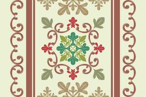 Miraculously Elegance Luxury Victorian Damask Pattern into The Forest Design Elaborate Scroll Ornament Border Pattern Decoration Classy Queer Opulence Nature Theme Fabrics Apparel Silk Lace Embroidery vector