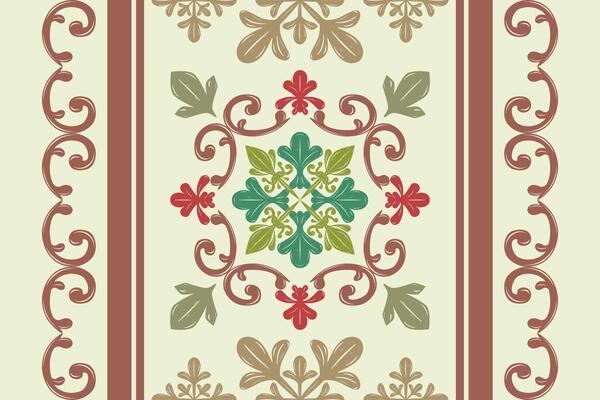 Miraculously Elegance Luxury Victorian Damask Pattern into The Forest Design Elaborate Scroll Ornament Border Pattern Decoration Classy Queer Opulence Nature Theme Fabrics Apparel Silk Lace Embroidery