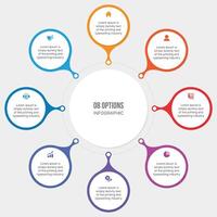 Infographic Design With 8 Step, Process Workflow Diagram vector