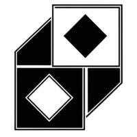 Geometric Abstract Composition with Black Squares in a Minimalist Style vector