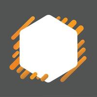 Hexagonal White Frame with Orange Geometric Accents in a Modern Design vector