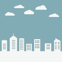 Minimalist Cityscape in a Paper Cut-Out Style with a White Background vector