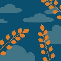 Modern Abstract Botanical Design with Orange Leaves and Natural Elements vector