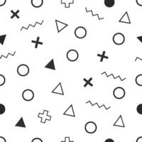 Contemporary Geometric Pattern Featuring Abstract Shapes in Monochrome vector