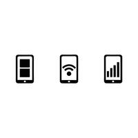 Mobile Device Status Bar Icon Set in Black and White vector