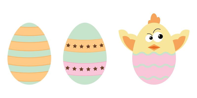 Cute Easter Eggs With Pastel Colors
