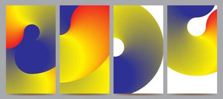 red blue yellow abstract gradient background set for banner, poster, brochure, flyer, template, design, etc vector