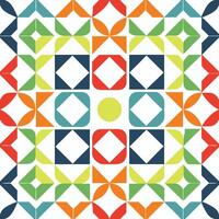 Tribal triangles grid mosaic tiles lines seamless pattern. Colorful triangles mosaic geometric background. vector