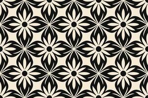 Seamless Black And White Geometric Rounded Lines Pattern. Abstract Geometric Background Design. vector