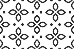 Geometric black and white pattern floral motif design. vector