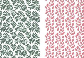 Botanical pattern teal leaves on white background. vector