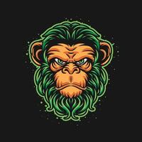 Whimsical Monkey Head Icon Design vector